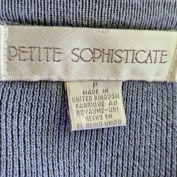 Petite Sophisticate Knit & Ribbed Cardigan & Top Set | GUC | XSP | Bluish Gray - Picture 12 of 14